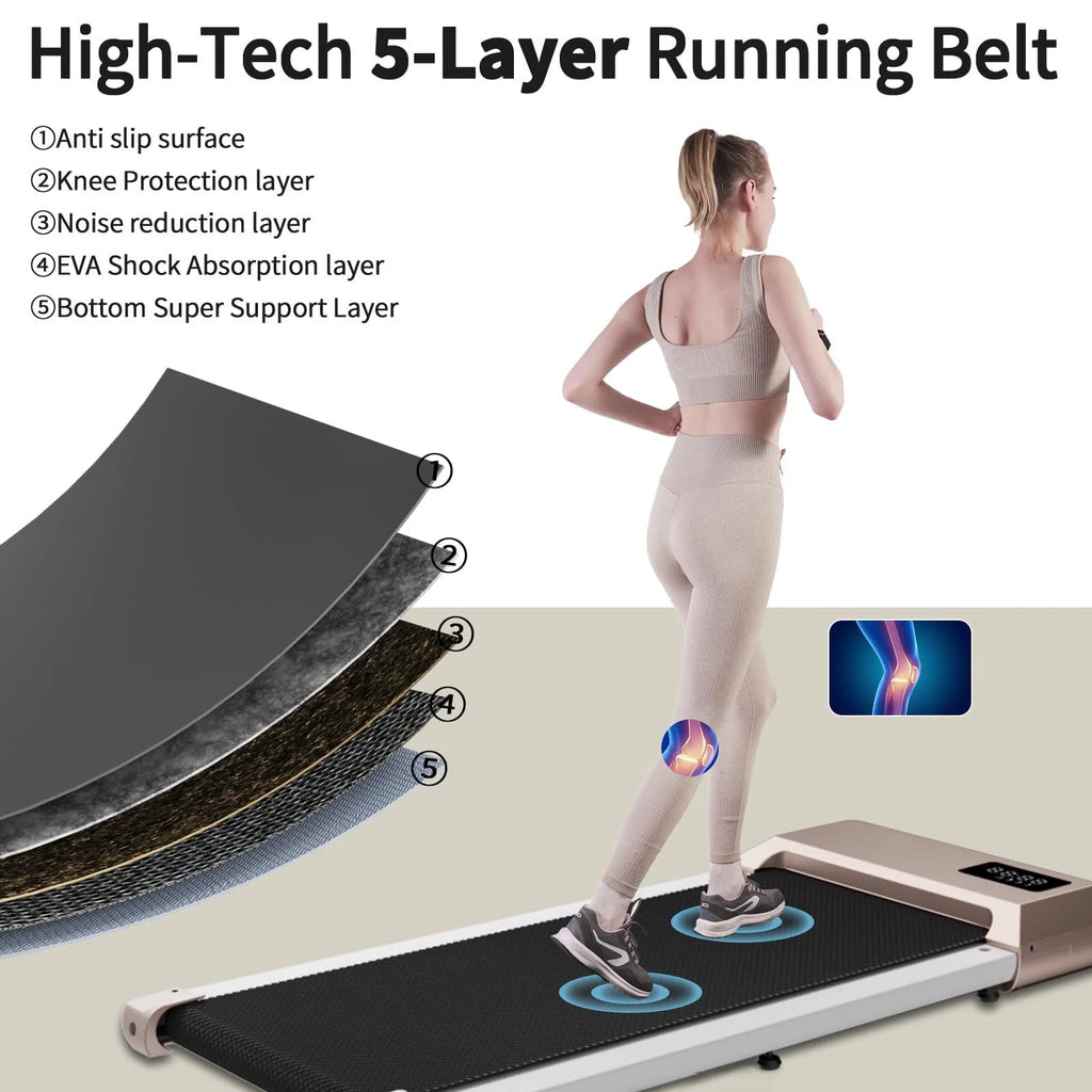 2.5Hp Ultra-Quiet Walking Pad Treadmill with Remote Control W665075