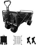 Blue Heavy Duty Folding Utility Beach Wagon Cart with Adjustable Handle B7755