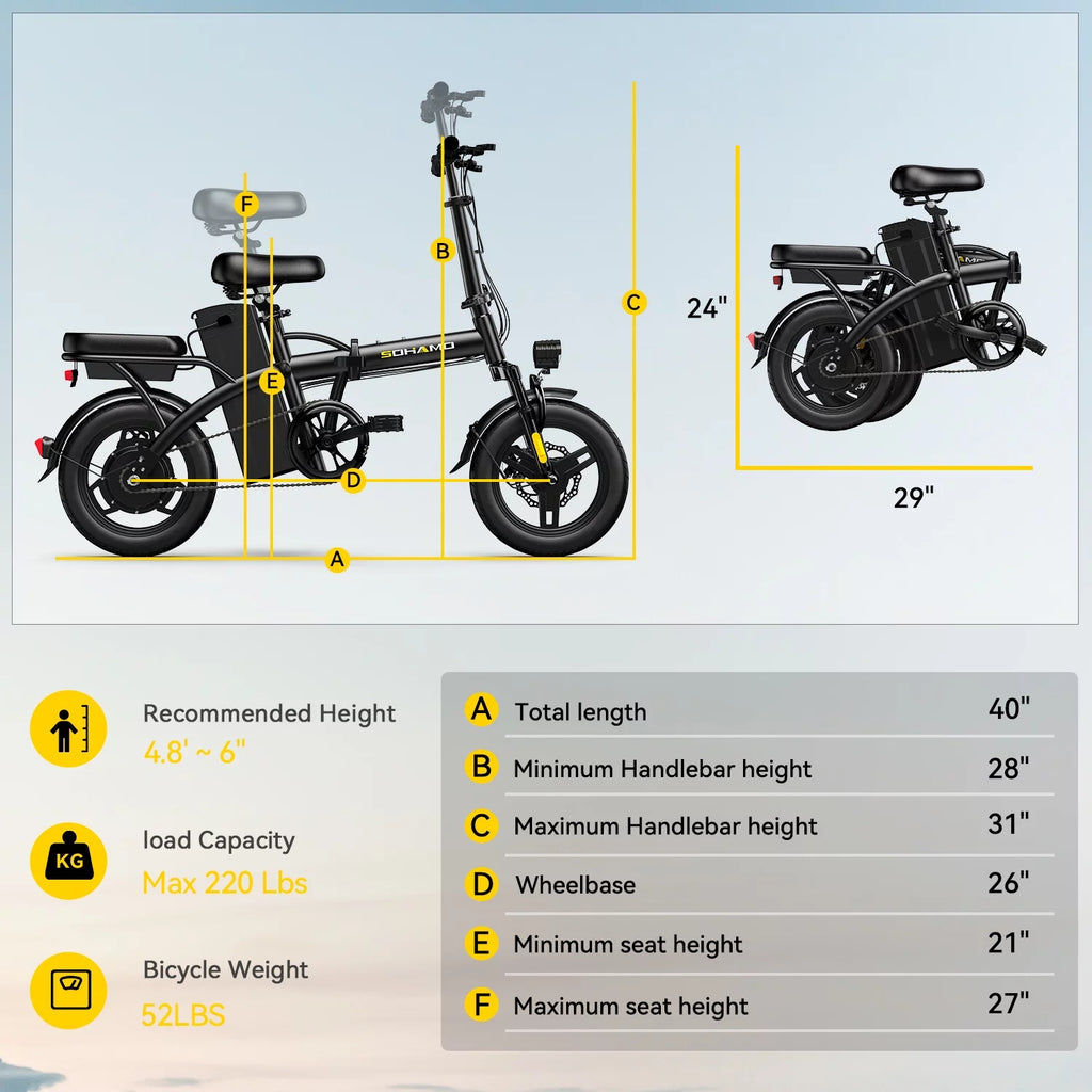 Folding Electric Bike 36V 10Ah 400W T94328