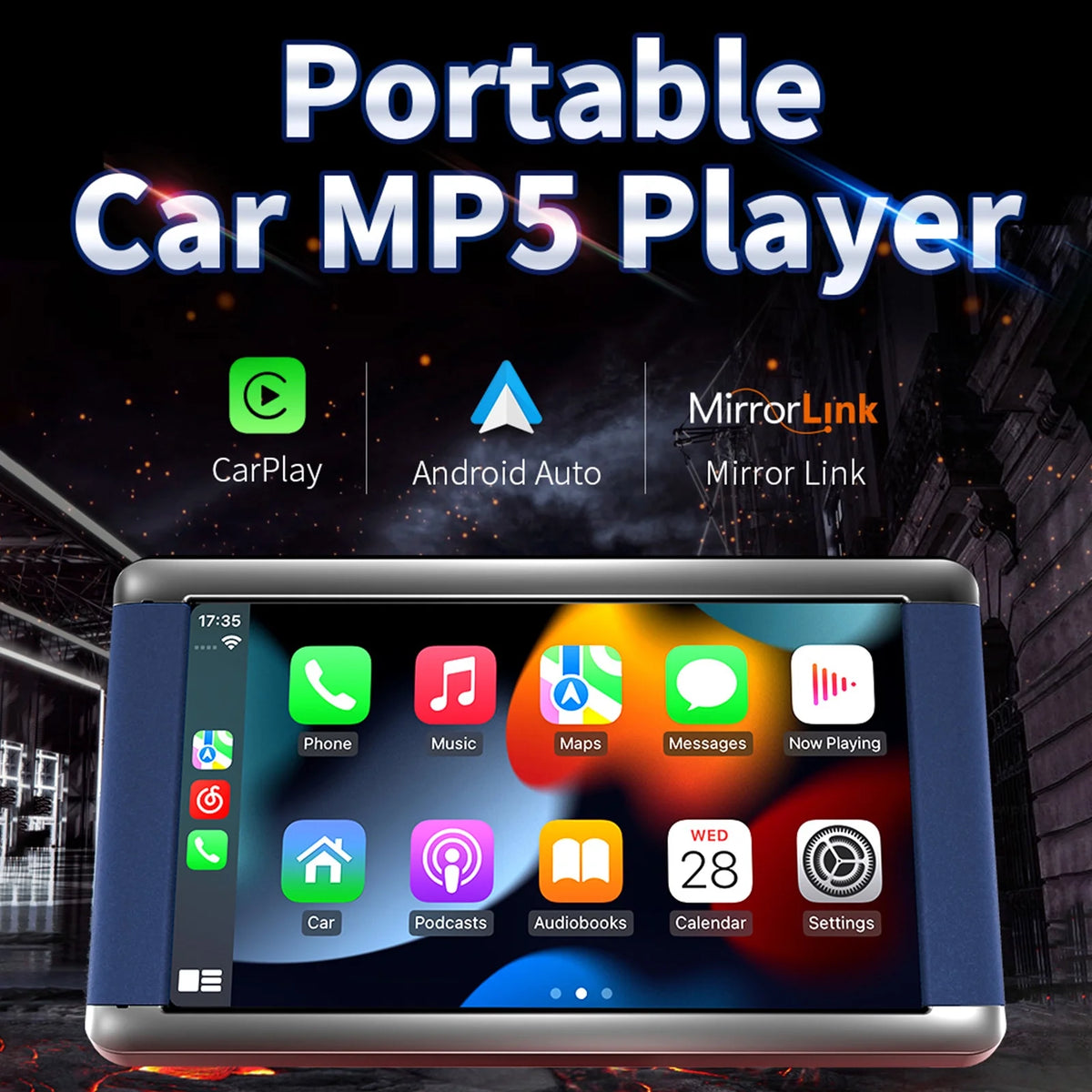 7" Portable Bluetooth Car MP5 Player Monitor Wireless Carplay Camera M758
