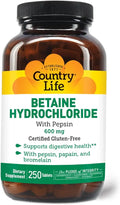 Betaine Hydrochloride with Pepsin 600 mg 250 Tablets C82030