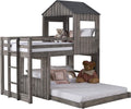 Rustic Dirty Grey Twin over Full Loft Bunkbed X515