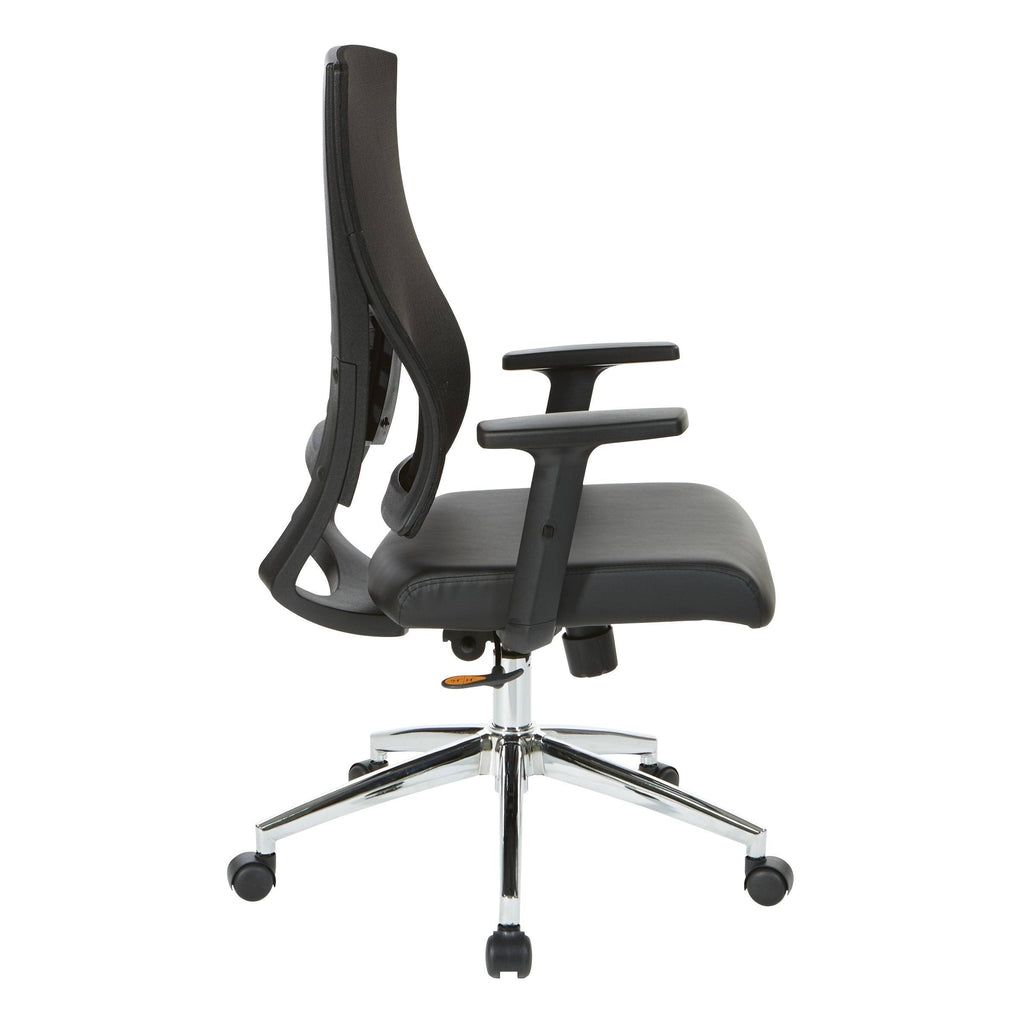 Bonded Leather Seat Office Chair with Black Frame V329302