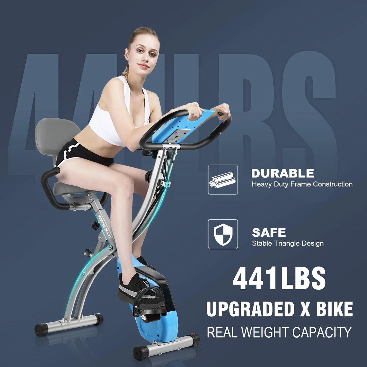 White Magnetic Folding Exercise Bike K6294