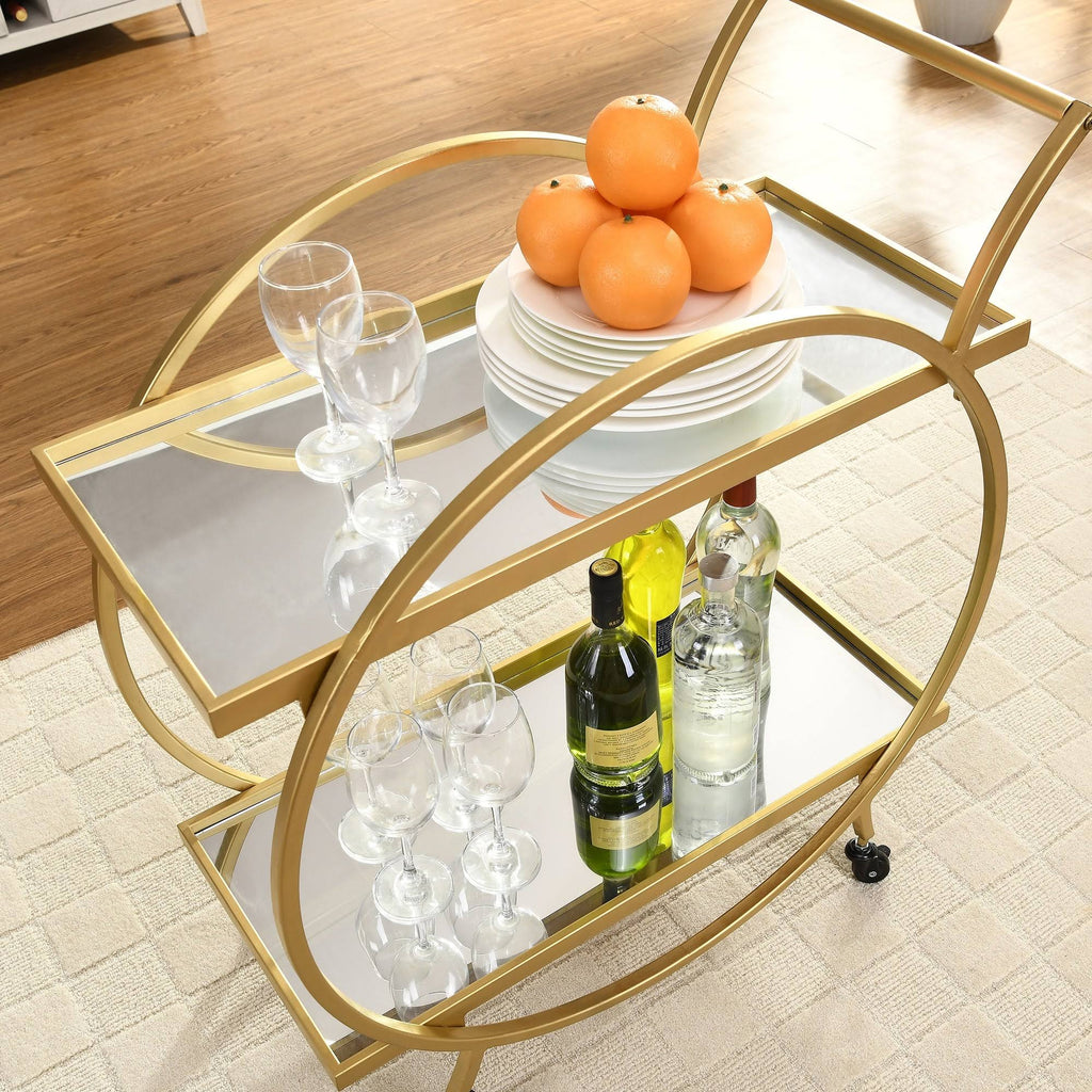 Gold/Brown Bar Cart X80758