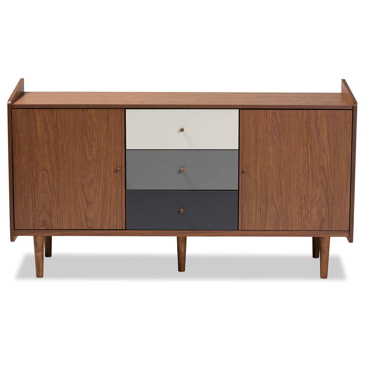 Walnut Brown and Grey Gradient Wood 2-Door Sideboard Buffet P941752