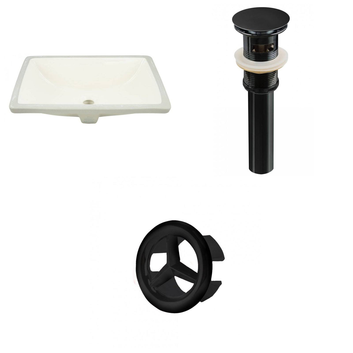 18.25-in. W Rectangle Undermount Sink Set in Biscuit H915468
