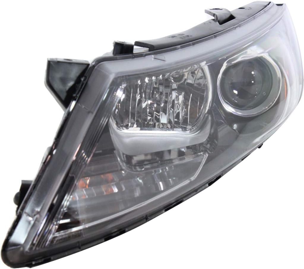 Halogen Headlight for 2011-2014 KIA Optima, Driver and Passenger Side, Unpainted, Bulbs Included D301