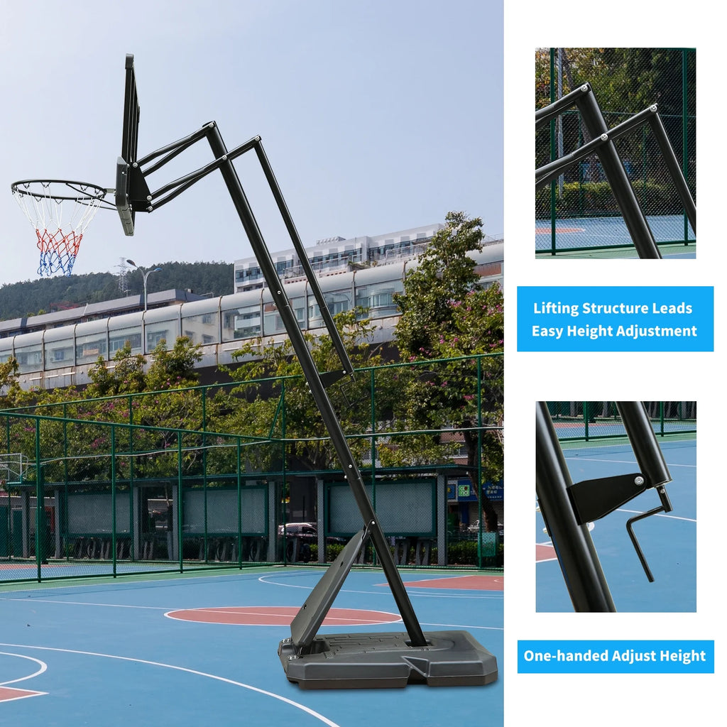 44" Portable Adjustable Basketball Hoop System with Wheels H541
