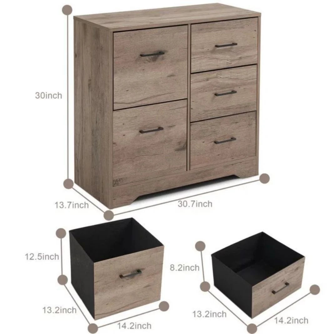 5 Drawer Brown Dresser X956