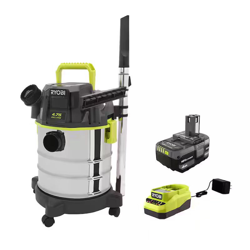 18V Cordless 4.75 Gal. Wet/Dry Vacuum Kit with Battery and Charger W6442