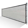 Grey Privacy Fence Screen HDPE Mesh Windscreen with Reinforced Grommets K947365