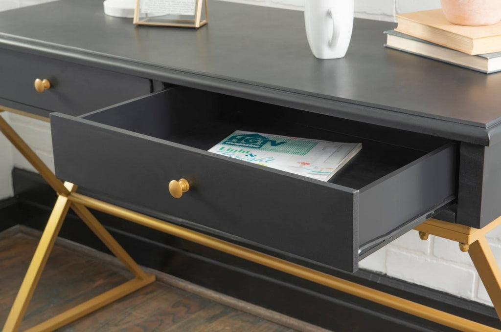 Black Two-Drawer Desk I82189