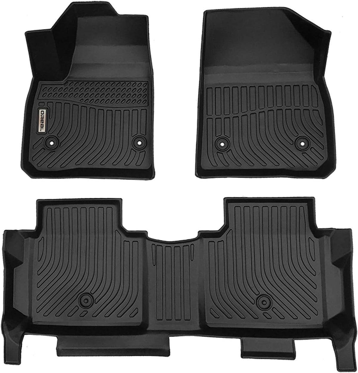 Black Heavy Duty All Weather Floor Mats Liners for Car Front and Rear O9062