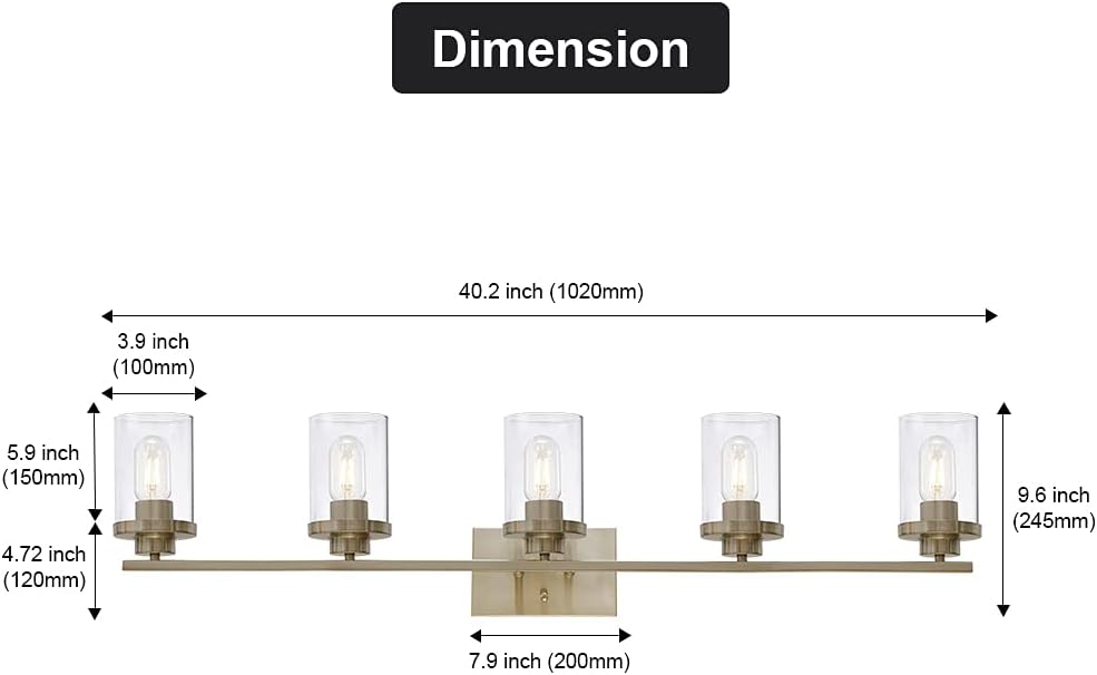 Industrial Brushed Nickel 4-Lights Clear Glass Wall Lamp Light Fixture I553306
