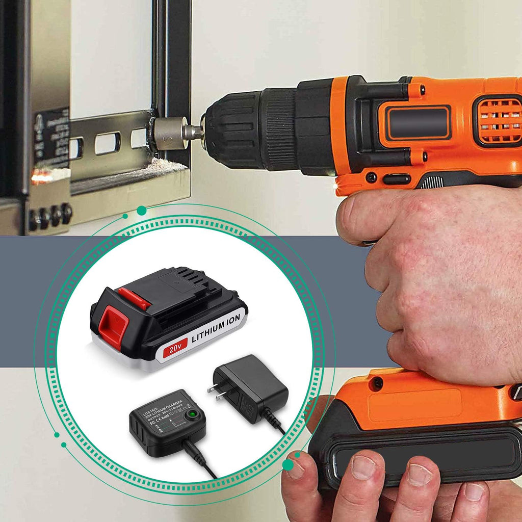 3.0Ah LBXR20 Battery 2Packs for Black & Decker 20V Max Li-ion Cordless Tool X10076