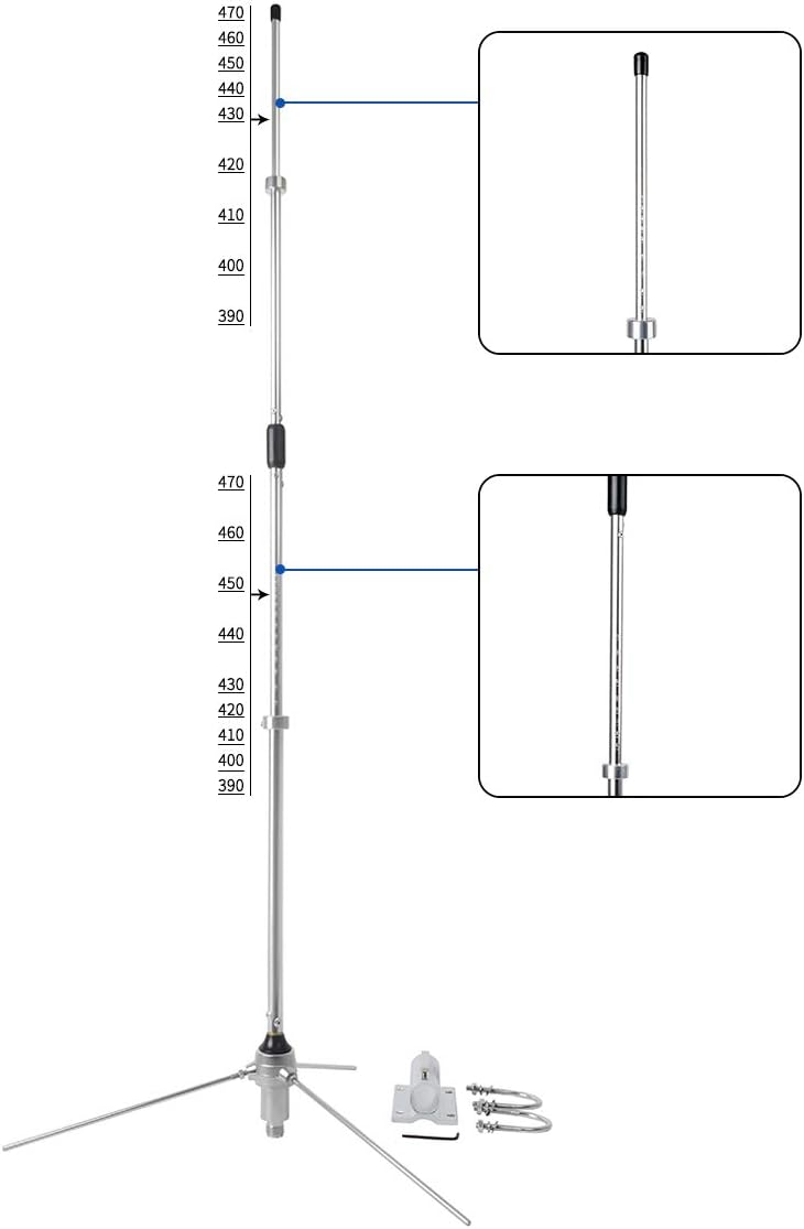UHF Ham Amateur Base Station Antenna 70cm 390-470MHZ 100W 6.0dBi SO239 Connector A44070