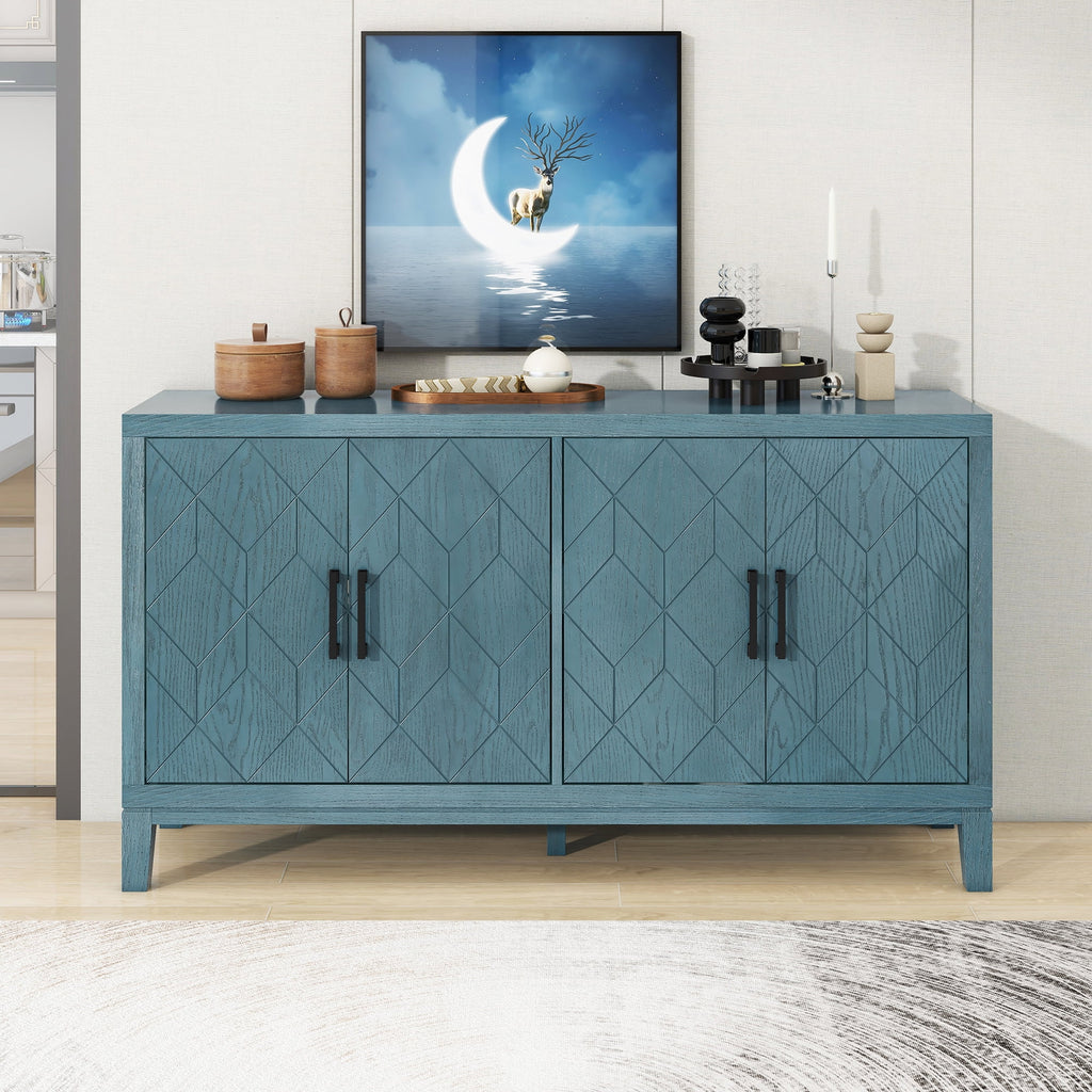 4-Door Retro Sideboard with Adjustable Shelves T10491