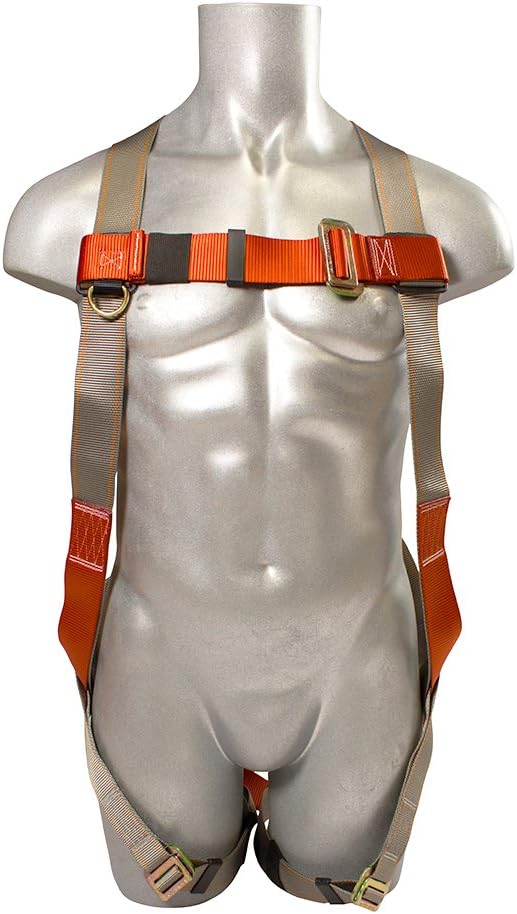 Safety Harness with 6FT Lanyard Kit, Size M-XXL, Blue, Coyote Brown/Orange Q3865