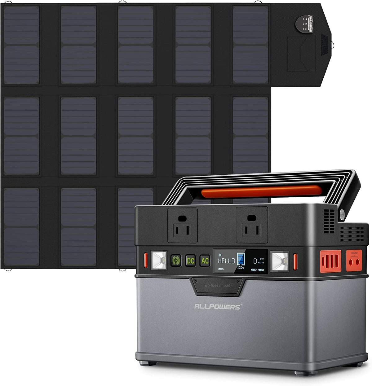 Portable Power Station 500W 606Wh 164000mAh Backup Battery with 2 AC Outlets K824