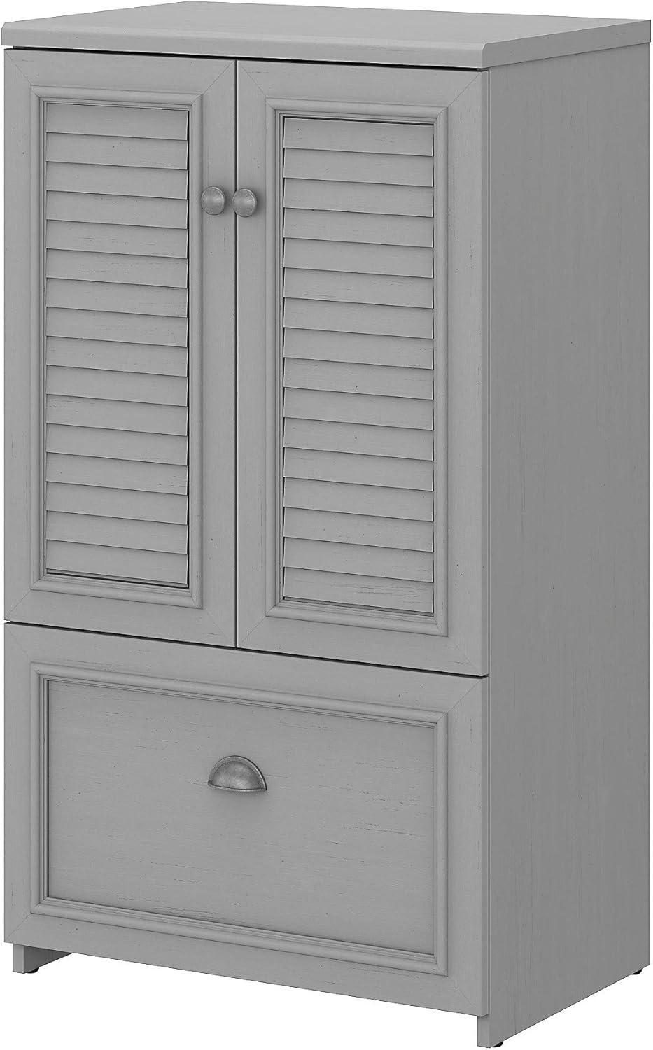 2 Door Storage Cabinet with File Drawer, Cape Cod Gray G50655