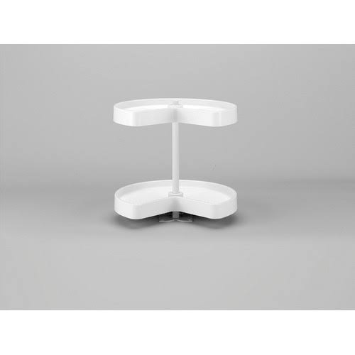 Almond Polymer Kidney Lazy Susan 2-Shelf N279