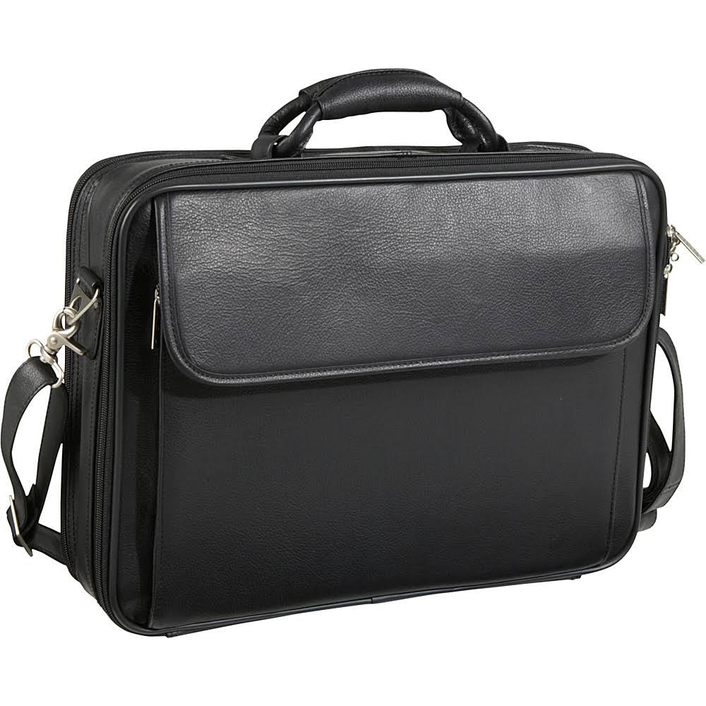 Black Leather Notebook Computer Bag P21122