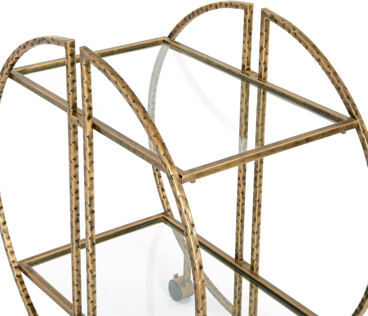 Hammered Brass Bar Cart K4132