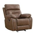 Brown Leather Manual Recliner Sofa P64904