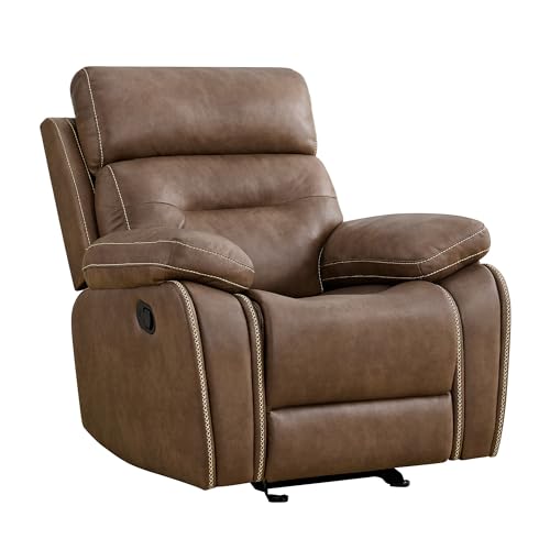 Brown Leather Manual Recliner Sofa P64904