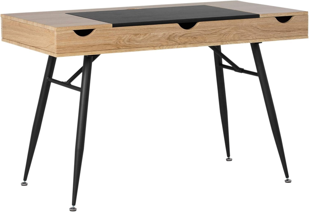 Black Graphite Ashwood Desk with Storage Compartments G871030