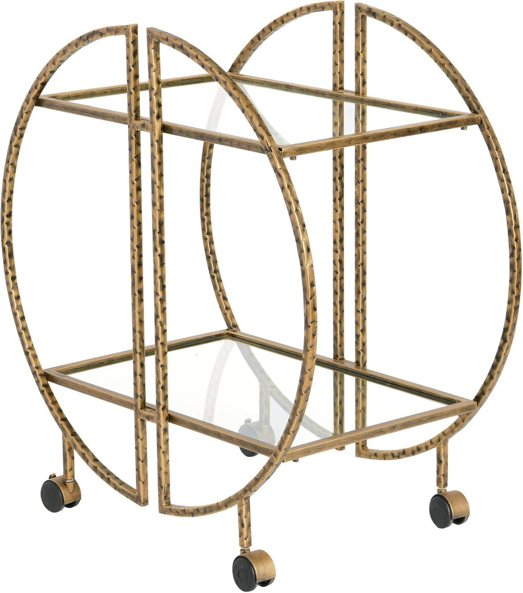 Hammered Brass Bar Cart K4132