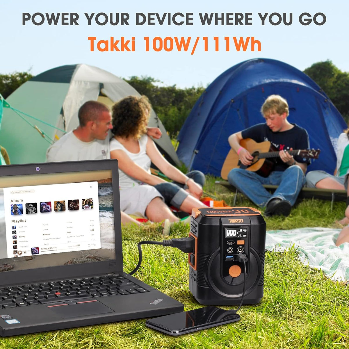 111Wh Portable Power Station with AC Outlet, USB Port, Lights B244921