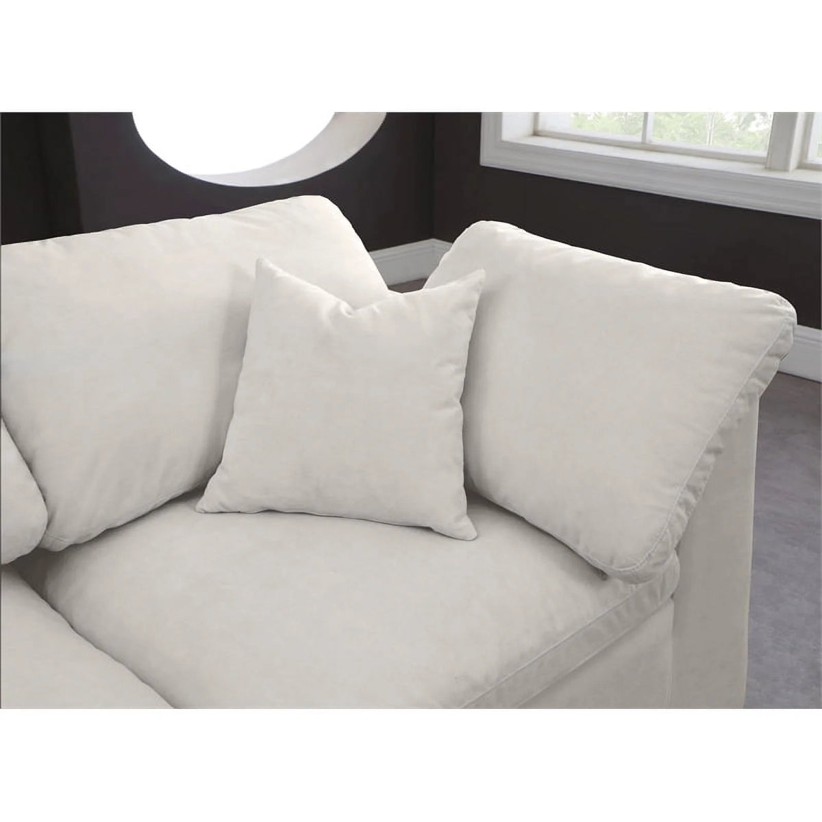 Cream Velvet Modular 3 Piece Armless Sofa J9767