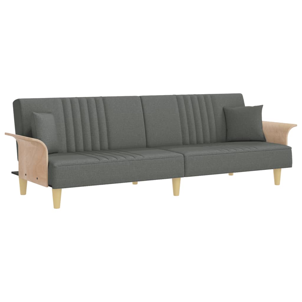 Dark Gray Fabric Sofa Bed with Armrests K309