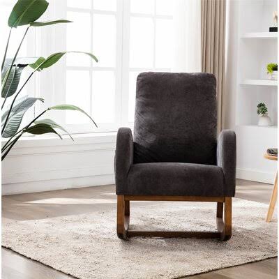 Dark Gray Fabric Rocking Chair K524317