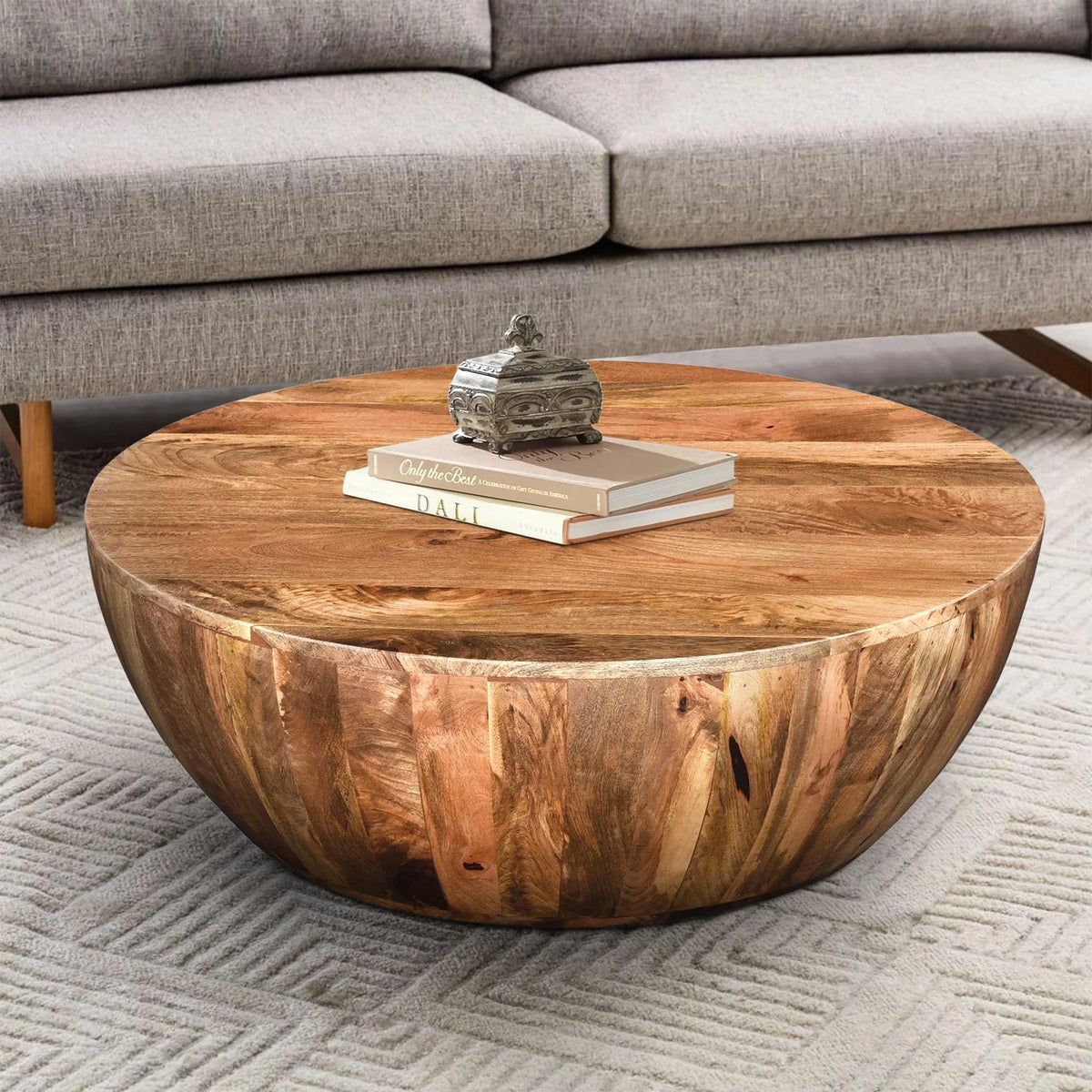 Mango Wood Round Coffee Table Dark Brown R7842