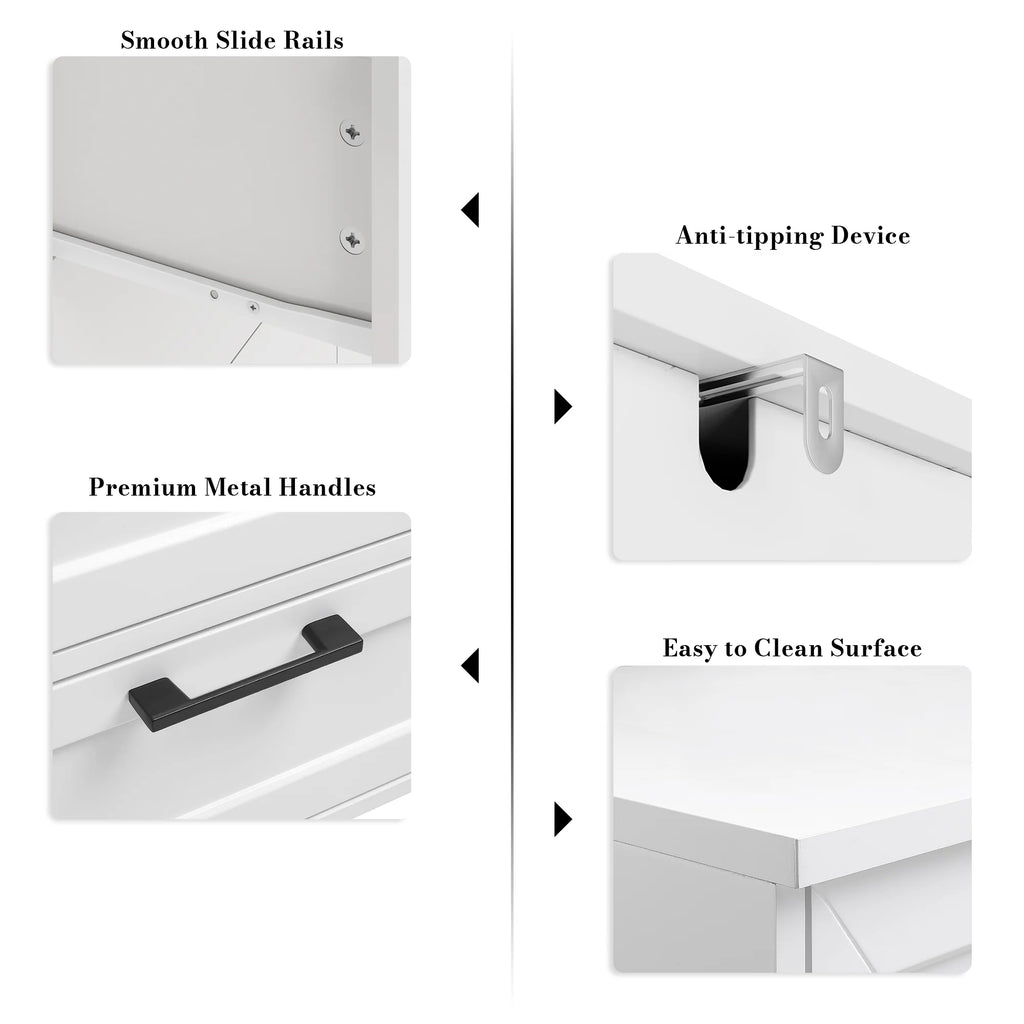 White 6 Drawer Tall Dresser J75440