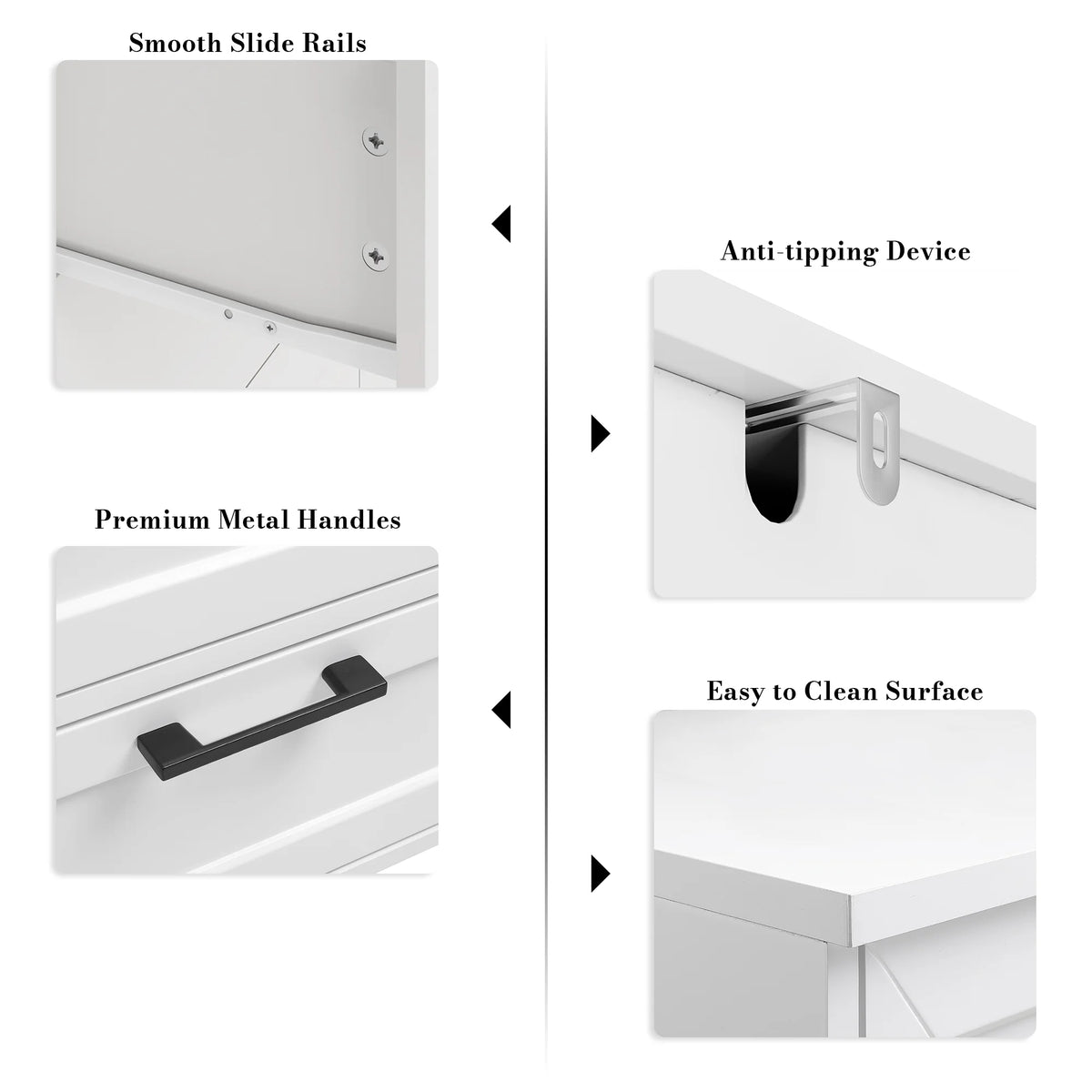 White 6 Drawer Tall Dresser J75440