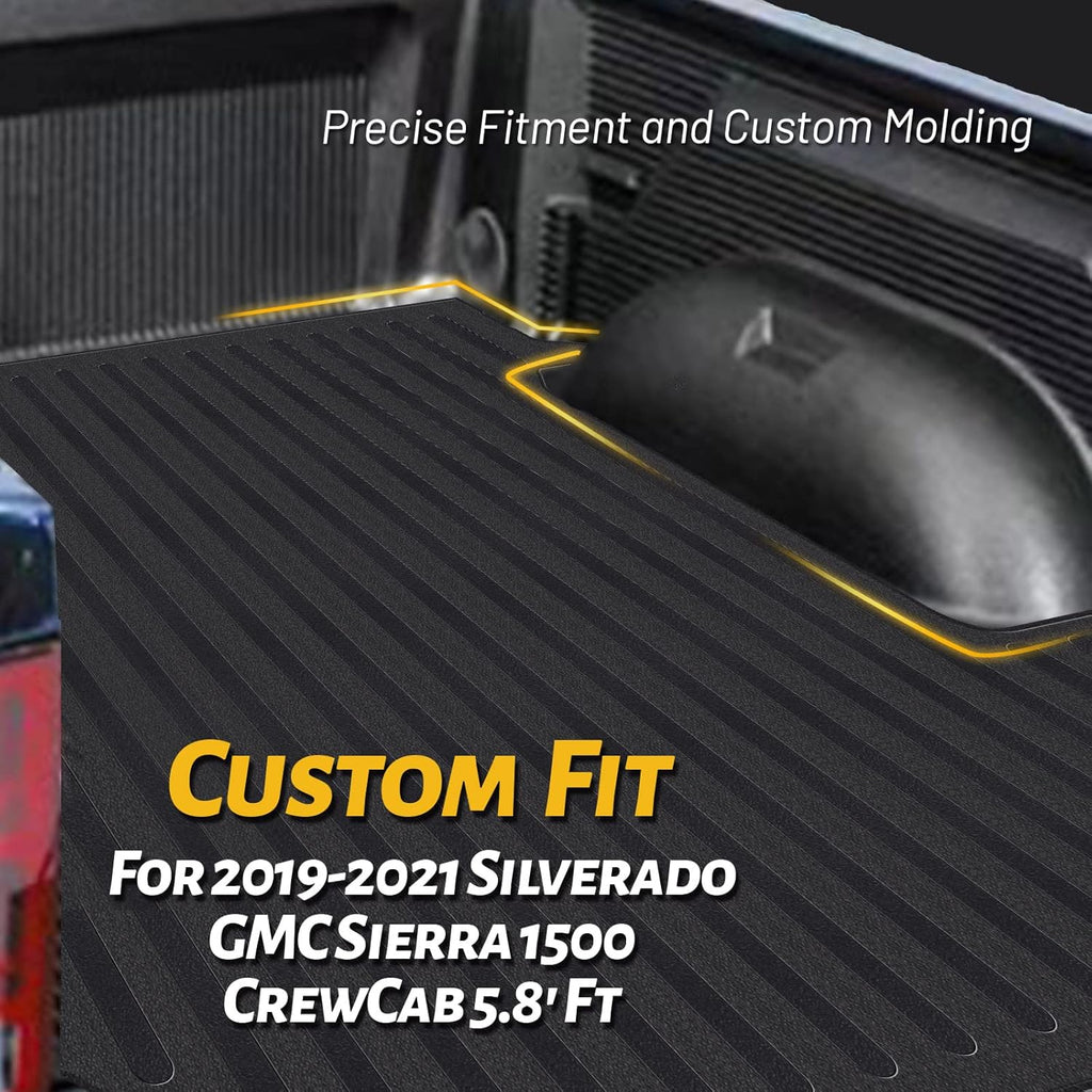 Heavy Duty Rubber Truck Bed Mat, Black F493284