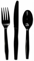 Black Extra Heavy Polypropylene Cutlery Kit V433015
