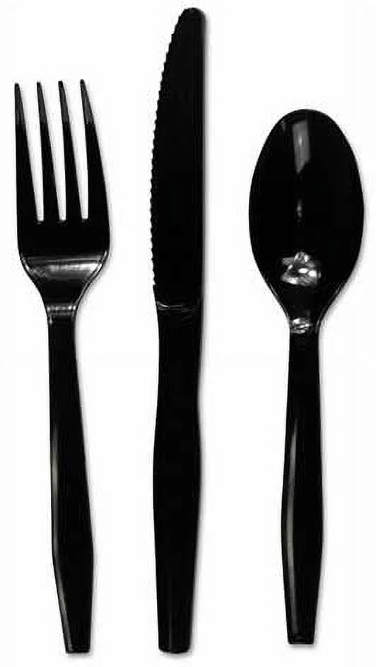 Black Extra Heavy Polypropylene Cutlery Kit V433015