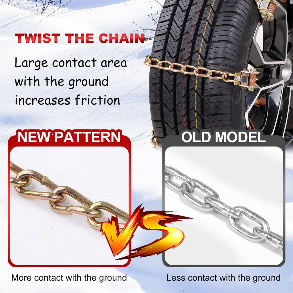 12 pcs Tire Chains for Cars with Adjustable Lock O996