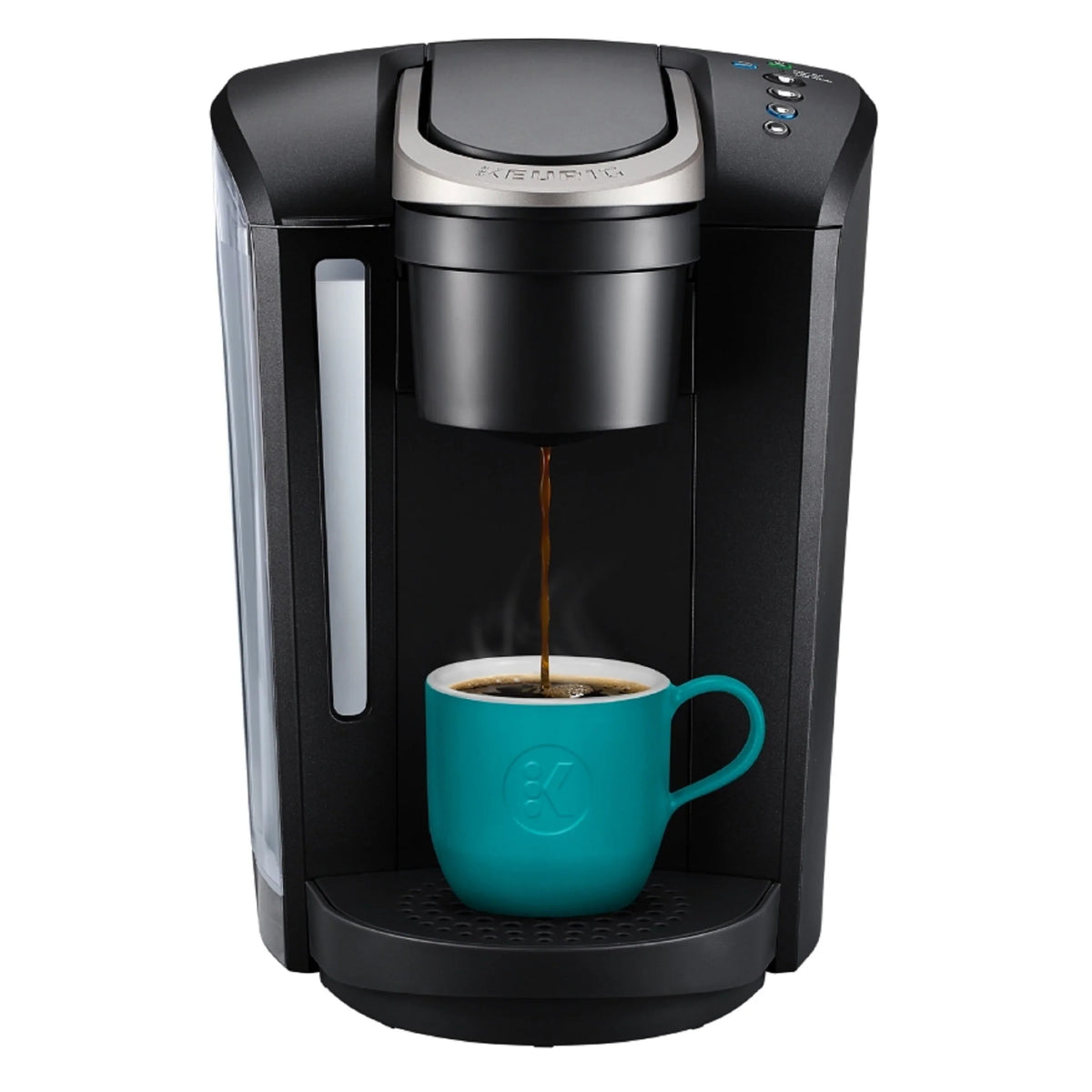 Single-Serve K-Cup Pod Coffee Maker with 12oz Brew Size, Matte Black I161
