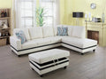 Black&White Leather Sectional Sofa Set with Storage Ottoman and Matching Pillows F21951