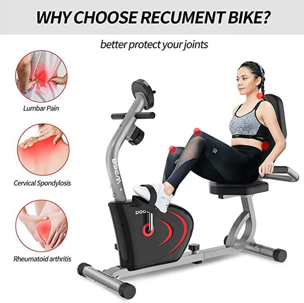 Recumbent Exercise Bike 8 Level Adjustable Magnetic Resistance Y477494