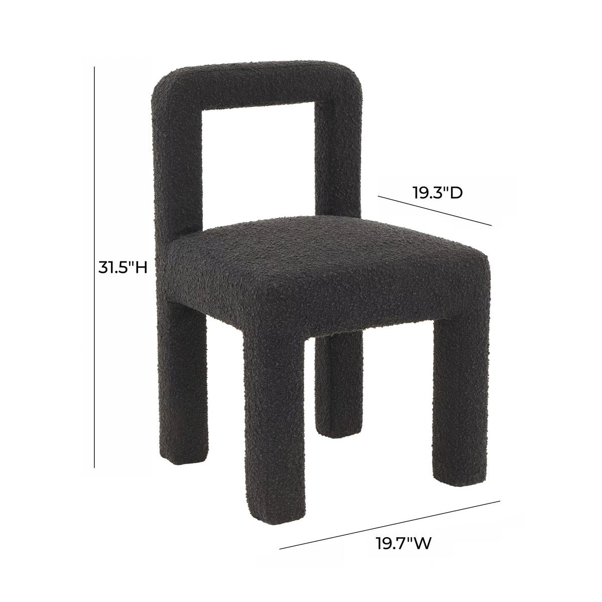 Black Boucle Dining Chair E8148