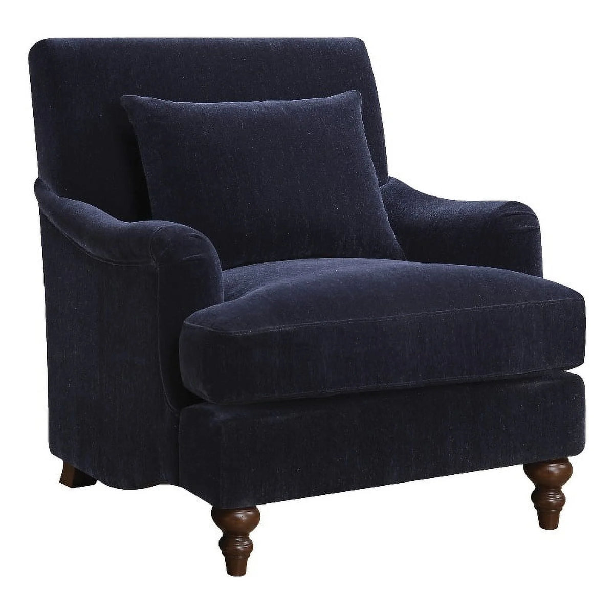 Midnight Blue Upholstered Accent Chair with Turned Legs C4876