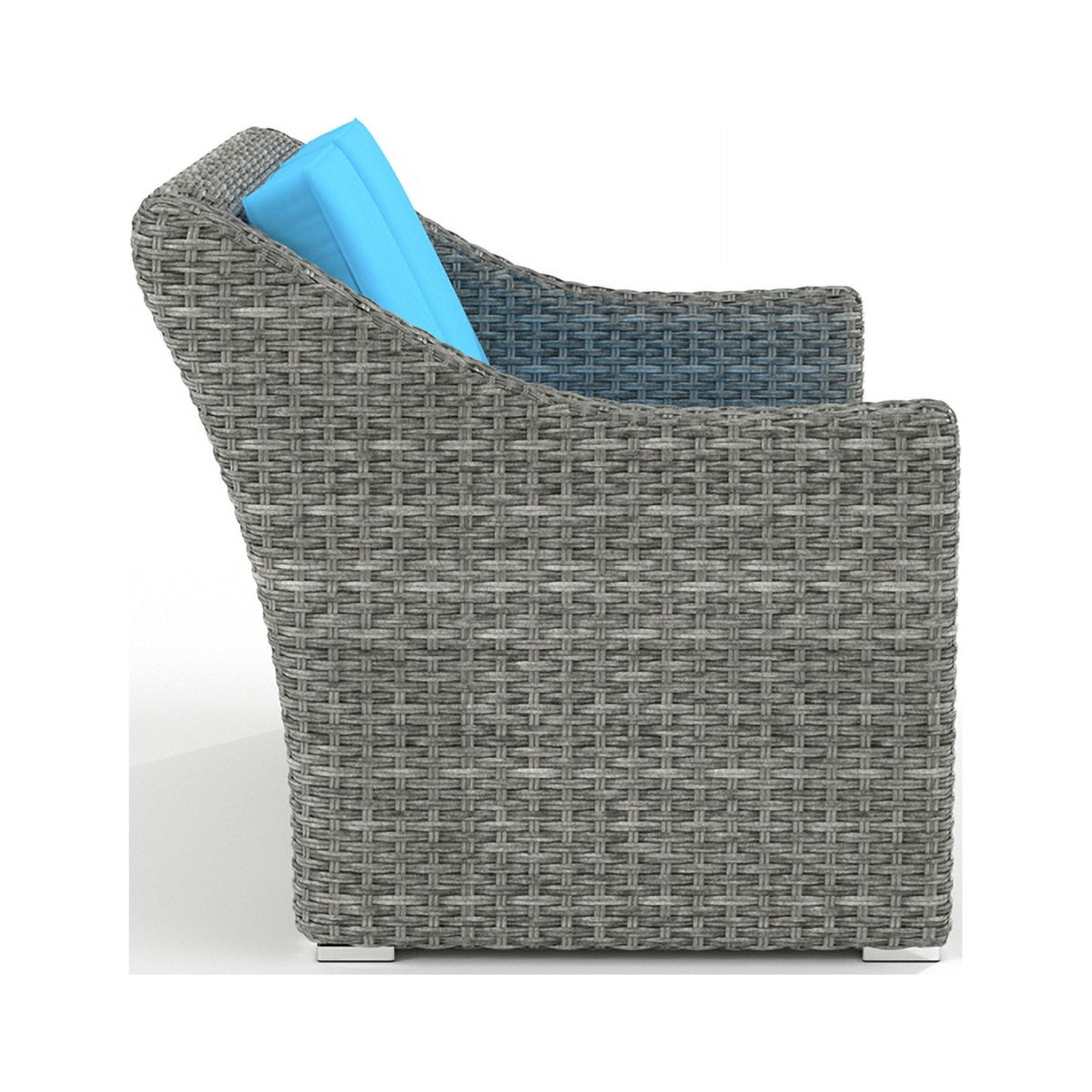 Teal Cast Iron Outdoor Wicker Loveseat Y741