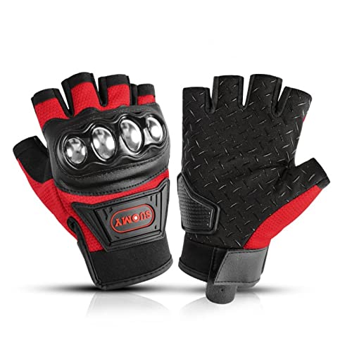 Men Half Finger Motorcycle Gloves with Hard Knuckle W26062